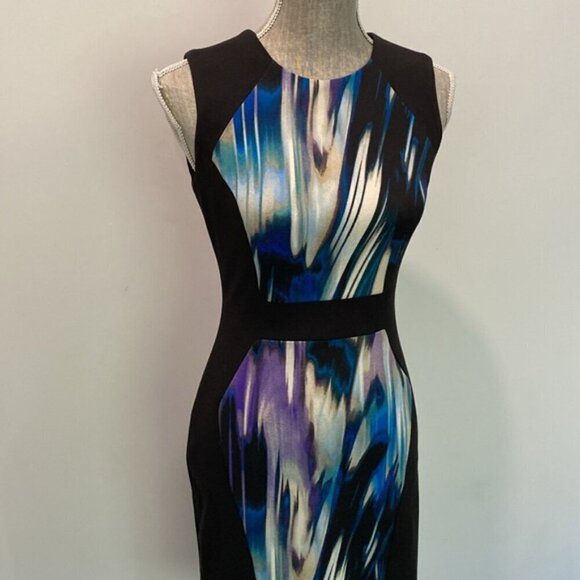 Calvin Klein Black Abstract Sleeveless Dress - Picture 10 of 13